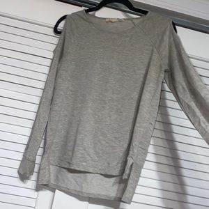 grey girls long sleeve with shoulder cutouts